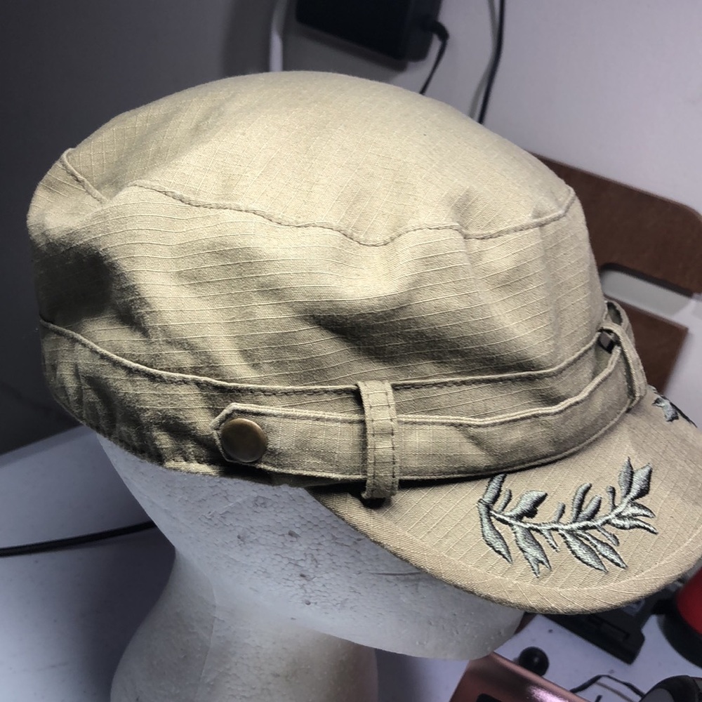 Women’s Olive Green Castro Cap Hat - Picture 3 of 5